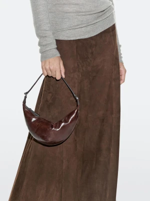 Mała Torebka Ze Skóry Nappa - Brązowy - - Massimo Dutti - Kobieta