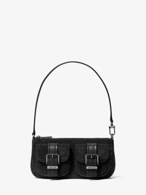 Mała torebka Zoe ze zdobionego zamszu Michael Kors CZARNY (Czarny)