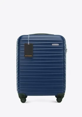 Mała walizka z ABS-u i identyfikator z logo granatowa Wittchen
