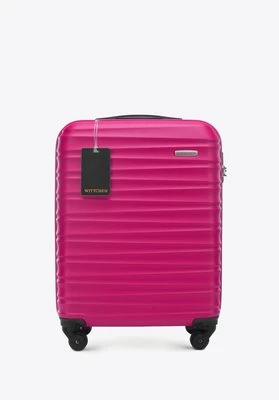 Mała walizka z ABS-u i identyfikator z logo różowa Wittchen