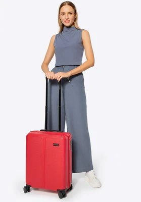 Mała walizka z ABS-u w drobne paski czerwona Wittchen