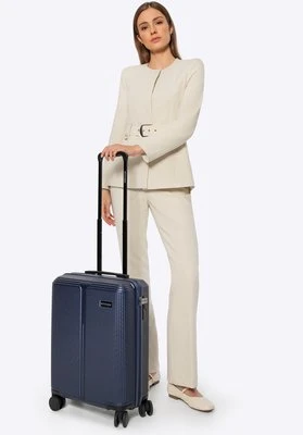 Mała walizka z ABS-u w drobne paski granatowa Wittchen