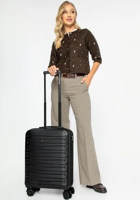 Mała walizka z ABS-u w poziome tłoczenie czarna Wittchen
