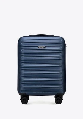 Mała walizka z ABS-u w poziome tłoczenie granatowa Wittchen
