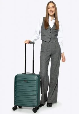 Mała walizka z ABS-u w poziome tłoczenie zielona Wittchen