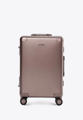 Mała walizka z aluminium na kółkach beżowo - szara Wittchen