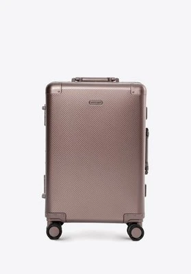 Mała walizka z aluminium na kółkach beżowo - szara Wittchen