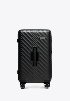 Mała walizka z polikarbonu w geometryczny wzór czarna Wittchen