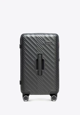 Mała walizka z polikarbonu w geometryczny wzór szara Wittchen