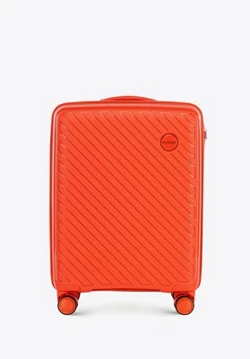 Mała walizka z polipropylenu w tłoczone paski pomarańczowa Wittchen