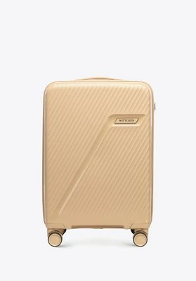 Mała walizka z polipropylenu w ukośne pasy beżowa Wittchen