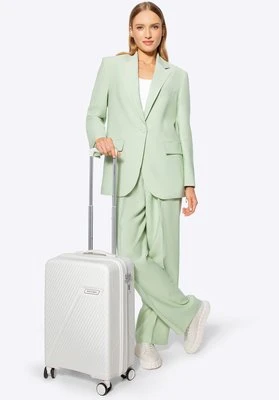 Mała walizka z polipropylenu w ukośne pasy biało - srebrna Wittchen