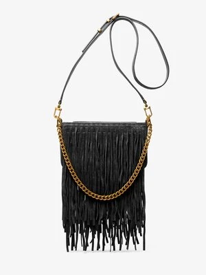 Mała zamszowa saszetka z frędzlami Bryant z odpinanym paskiem MICHAEL Michael Kors