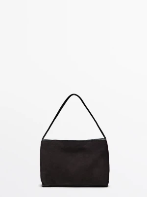 Mała Zamszowa Torebka Na Ramię - Czekoladowy - Massimo Dutti - Female