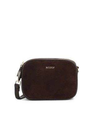 Mała zamszowa torebka z elementami skóry naturalnej Kazar