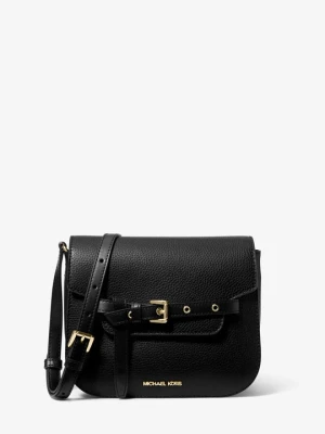 Mała zaokrąglona torebka do przewieszenia przez ramię Emilia ze skóry groszkowej Michael Kors CZARNY (Czarny)