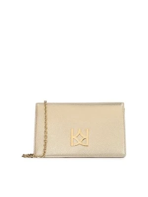 Mała złota torebka na łańcuszku z dużym monogramem Kazar