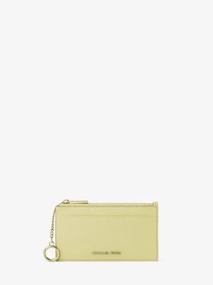 Małe etui na karty Jet Set ze skóry groszkowej Michael Kors CYTRYNOWY (Żółty)