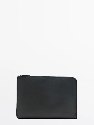 Etui Na Laptopa S Ze Skóry Nappa - Czarny - Massimo Dutti - Male