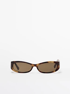 Małe Wydłużone Okulary Przeciwsłoneczne - Brązowy - - Massimo Dutti - Kobieta