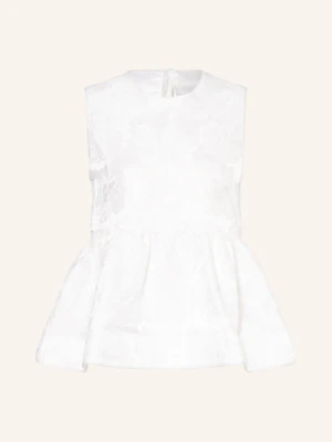 Malina Bluzka Bez Rękawów Gianna Z Falbankami weiss