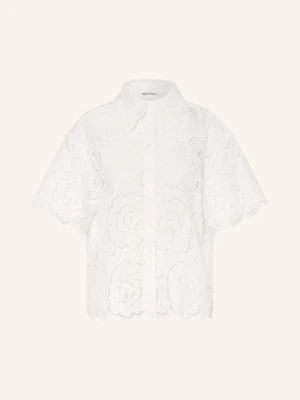 Malina Bluzka Claudia Z Koronki Ażurowanej weiss