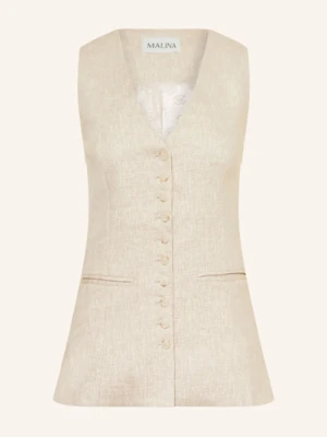 Malina Kamizelka Typu Blezer Cilo Z Lnu beige