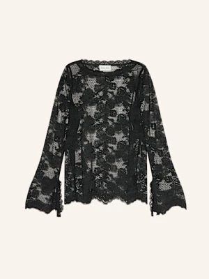 Malina Koszulka Z Długim Rękawem Leni Z Koronki schwarz