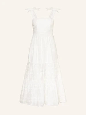 Malina Sukienka Adri Z Dziurkowanej Koronki weiss