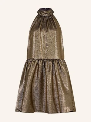 Malina Sukienka Koktajlowa Flora gold