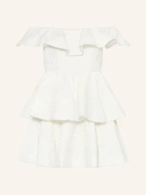 Malina Sukienka Koktajlowa Tracy Z Koronki Z Falbanami weiss