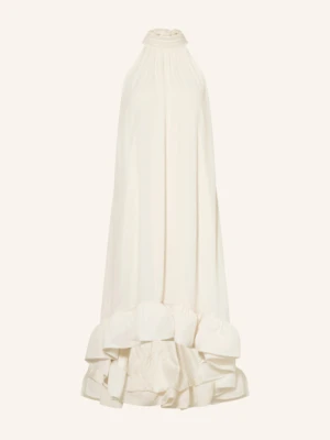 Malina Sukienka Sabrina Wolantami I Wycięciem weiss