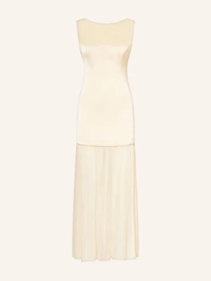 Malina Sukienka Satynowa Karla Z Mieszanki Materiałów weiss