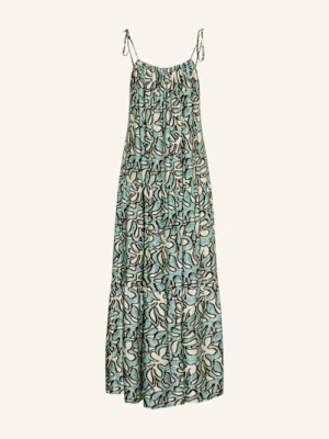 Malina Sukienka Satynowa Mare Z Falbankami blau