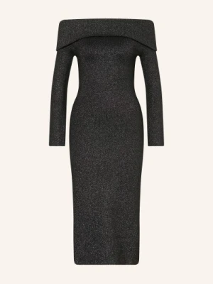Malina Sukienka Z Odkrytymi Ramionami Adalina Z Błyszczącą Nicią schwarz