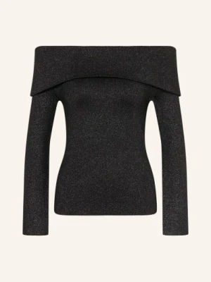 Malina Sweter Z Odkrytymi Ramionami Cirella Z Błyszczącą Przędzą schwarz