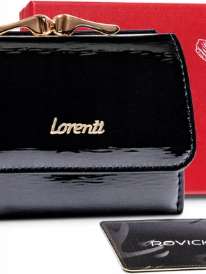 Malutki portfel skórzany z klapką i portmonetką na bigiel, RFID — Lorenti Merg