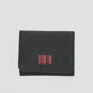 Mały czarny portfel z czerwonymi wstawkami House