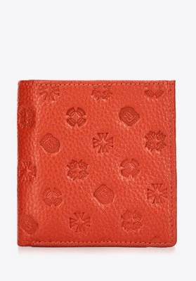 Zdjęcie produktu Mały damski portfel skórzany z tłoczeniem pomarańczowy Wittchen