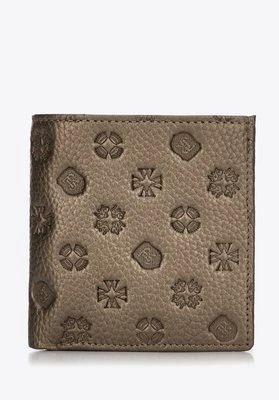 Mały damski portfel skórzany z tłoczeniem złoty Wittchen