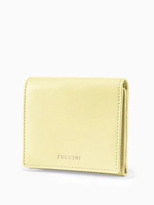 Mały damski portfel skórzany żółty Puccini