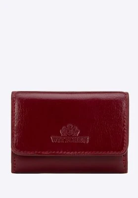 Mały damski portfel ze skóry na zatrzask czerwony Wittchen
