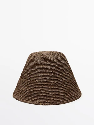 Mały Kapelusz Typu Bucket 100% Z Rafii - Zielony - - Massimo Dutti - Kobieta