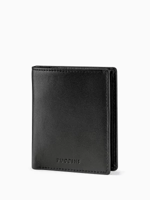 Mały męski portfel skórzany czarny Puccini
