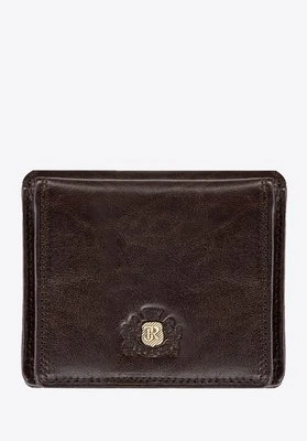 Mały męski portfel ze skóry naturalnej brązowy Wittchen