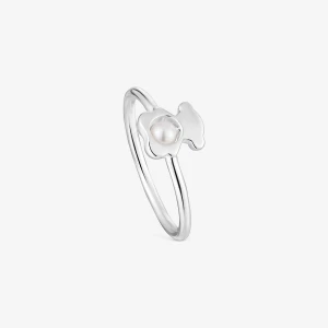 Mały Pierścionek Ze Srebra W Kształcie Misia, Z Perłą Hodowlaną I-Bear - Tous