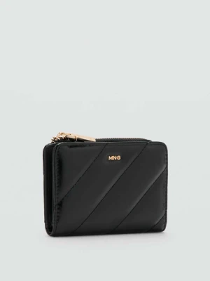 Mały pikowany portfel czarny - Kobieta - Rozmiar uniwersalny - MANGO