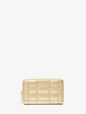 Mały pikowany portfel ze skóry metalicznej Michael Kors BLADOZŁOTY (Złoty)