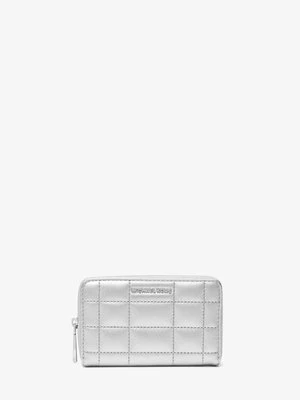 Mały pikowany portfel ze skóry metalicznej MICHAEL Michael Kors