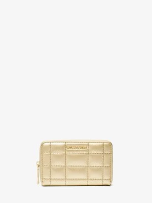 Mały pikowany portfel ze skóry metalicznej Michael Kors BLADOZŁOTY (Złoty)